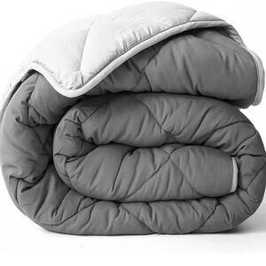 Gray and White Reversible Comforter